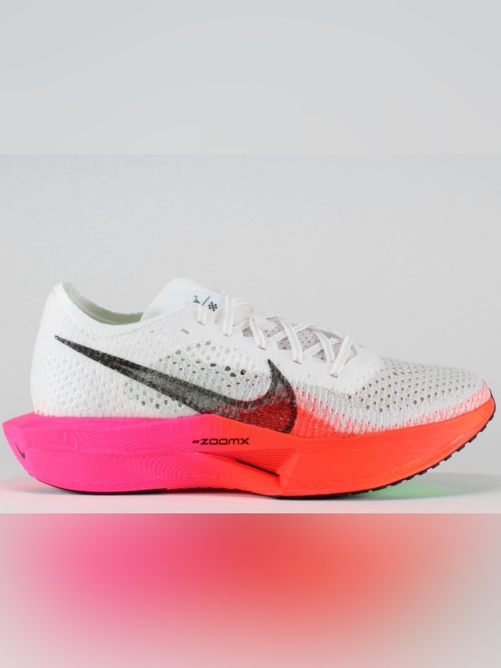 Nike ZoomX Vaporfly 3 White/Bright Crimson/Fierce Pink/Black sneakers running 8